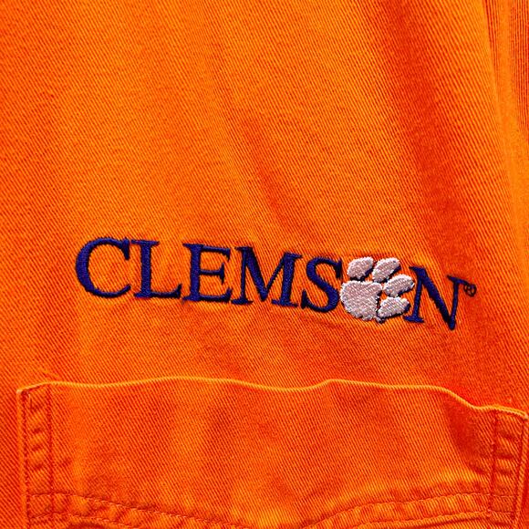 Clemson Tigers Twill Button Down Shirt Orange VTG College Football Mens Large - Picture 3 of 7